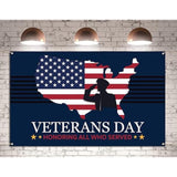 Veterans Day Backdrop Banner Honoring All Who Served Patriotic President Day Decoration