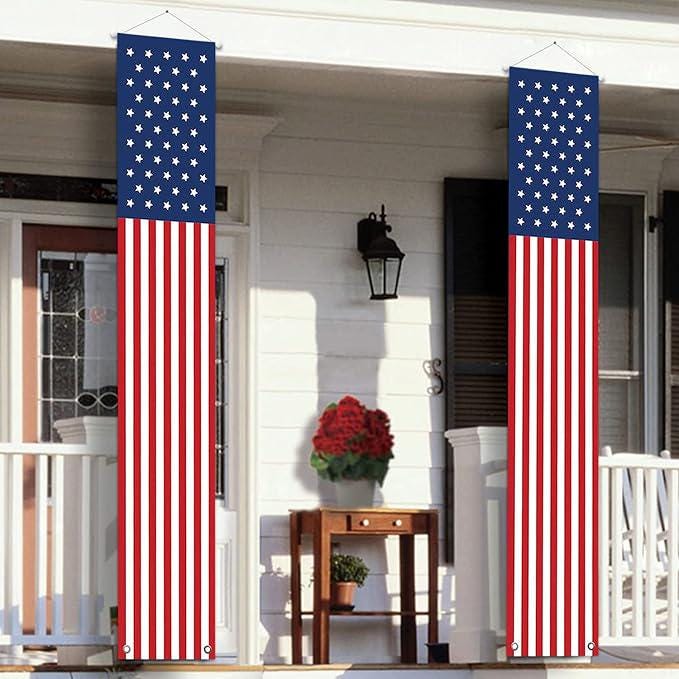 President Day Banner Patriotic Yard Sign Memorial Party Decoration
