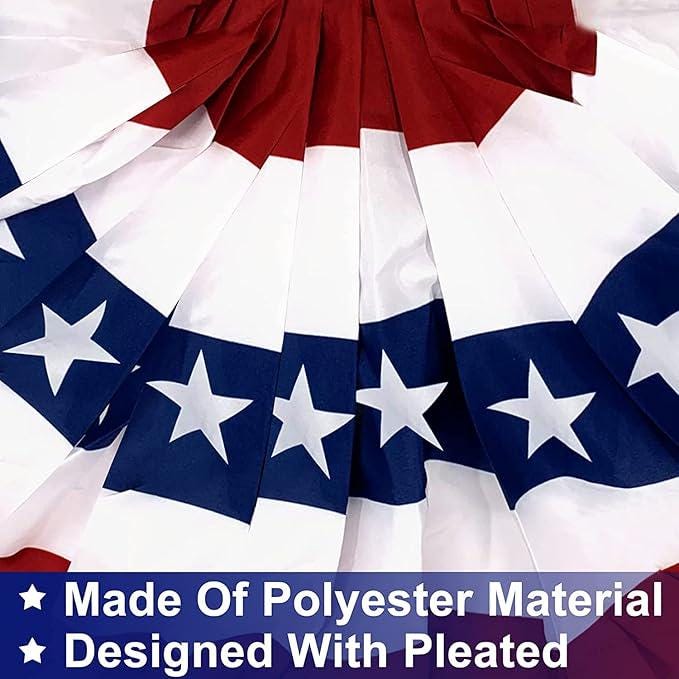 USA Pleated Fan Flag Bunting: Patriotic Red, White & Blue