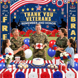 Thank You Veterans Banner Backdrop Party Supplies for President Day and Memorial Day