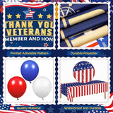 Thank You Veterans Banner Backdrop Party Supplies for President Day and Memorial Day