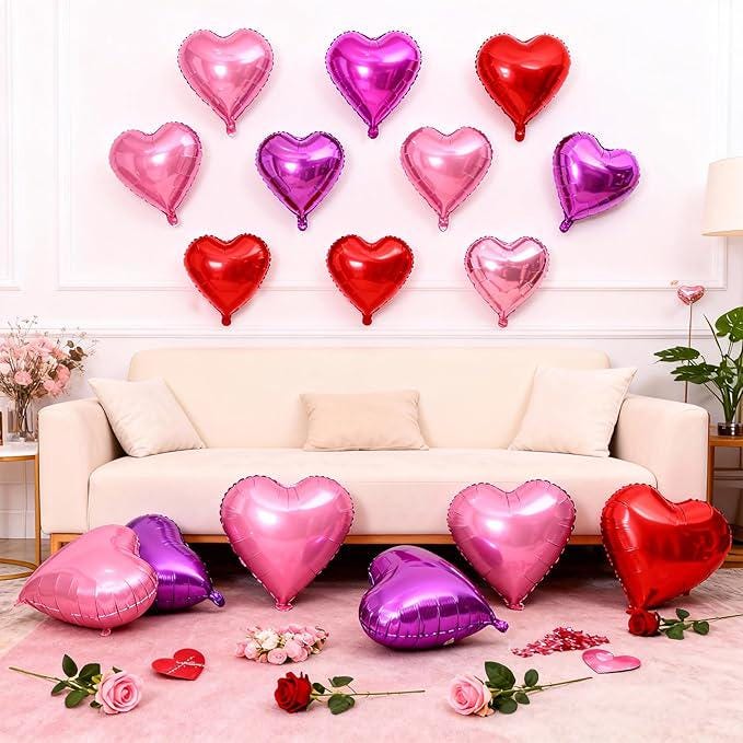 50pcs 10 Inch Red Heart Balloons Romantic Love Balloon Kit for Wedding Birthday