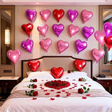 50pcs 10 Inch Red Heart Balloons Romantic Love Balloon Kit for Wedding Birthday
