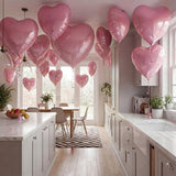 18Pcs Pink 32 Inch Large Heart Balloons Jumbo Foil Balloons Valentines Decor