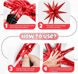 6Pcs 22 Inch Red Star Balloons Large Foil Balloons Birthday Wedding Party Decor