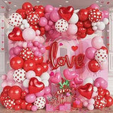 Valentines Day Balloon Arch Garland Kit 126Pcs Red Pink Heart Party Decor