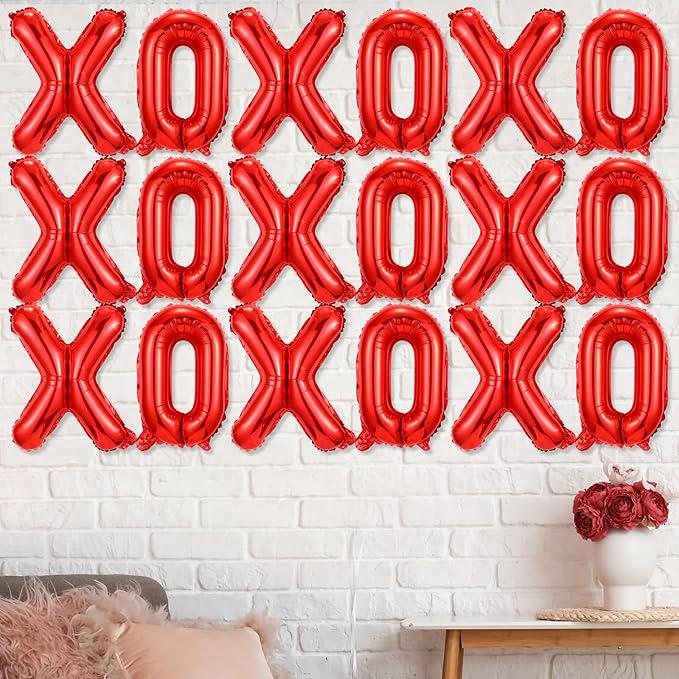 24Pcs Valentines Day 16 Inch XOXO Foil Balloons Banner Wedding Party Decor