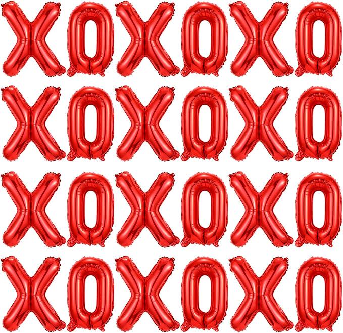 24Pcs Valentines Day 16 Inch XOXO Foil Balloons Banner Wedding Party Decor