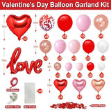 191Pcs Valentines Day Balloon Garland Arch Kit Love Heart Confetti Party Decor