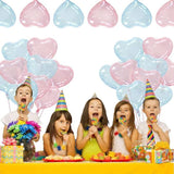 20Pcs Crystal Pastel Clear Heart Balloons 18 Inch Transparent Mylar Party Decor