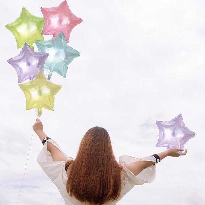 20Pcs Crystal Pastel Clear Star Balloons 18 Inch Transparent Mylar Party Decor