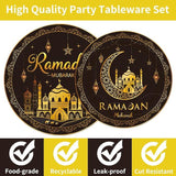 96 Piece Ramadan Party Tableware Set Plates Napkins Forks Decorations 24 Guests
