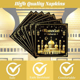 Eid Mubarak Decorations Tableware 96 Piece Ramadan Party Plates Napkins Forks Star Moon Theme