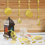 12 Piece Ramadan Mubarak Hanging Decorations Golden Star Moon Lanterns Reusable Party Decor