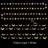 Gold Glitter Star Moon Garland: Celestial Party Banner
