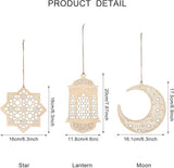 12 Pcs Ramadan Decorations Eid Mubarak Hanging Ornaments Moon Star Lantern