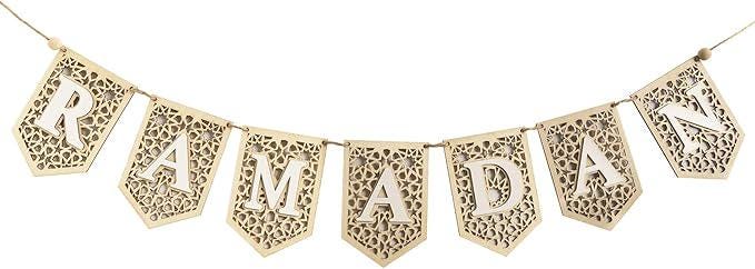 Acrylic Ramadan Banner White Eid Mubarak Hanging Garland Home Decor 2026