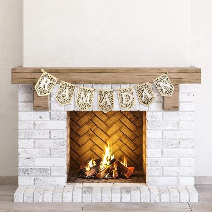 Acrylic Ramadan Banner White Eid Mubarak Hanging Garland Home Decor 2026