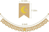 Jute Ramadan Mubarak Banner Moon Star Mantel Fireplace Home Decorations