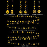 Gold Ramadan Decoration Eid Mubarak Star Moon Lantern Hanging Garland Banner