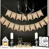 Burlap Ramadan Eid Mubarak Banner Fireplace Mantel Home Decorations