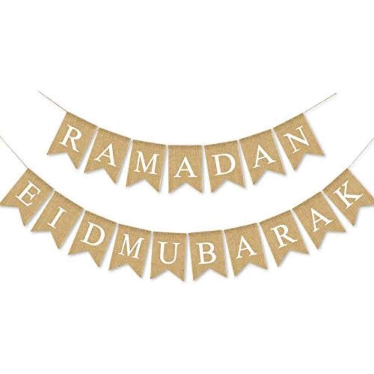 Burlap Ramadan Eid Mubarak Banner Fireplace Mantel Home Decorations
