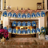 3pcs Ramadan Banner Eid Mubarak Hanging Decorations Home Wall Tree Garland