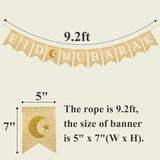 Eid Mubarak Burlap Banner Rustic Ramadan Garland Mantel Fireplace Home Decor