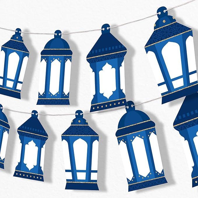 Ramadan Lanterns Garland Banner Eid Decorations Hanging Bunting Photo Backdrop