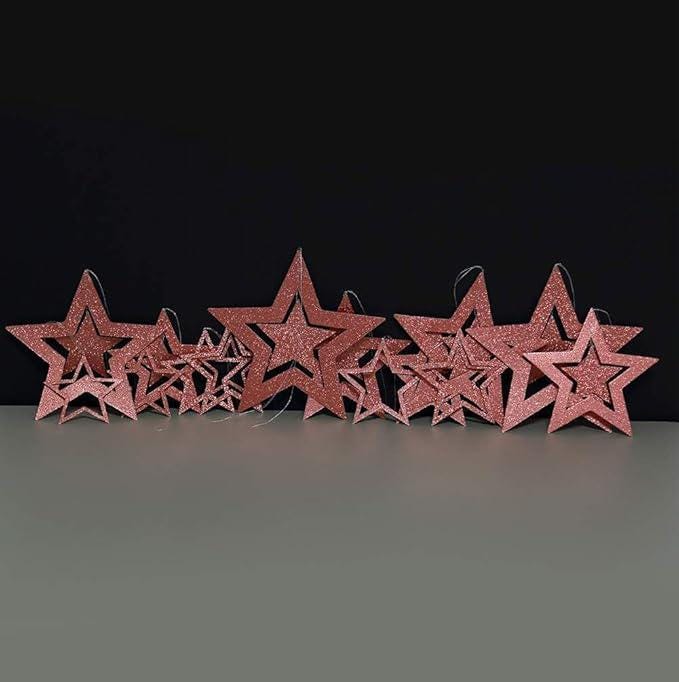 Rose Gold Star Garland Twinkle Hanging Decorations Baby Shower Birthday Ramadan Party
