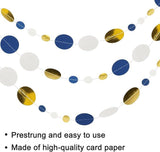 Blue Gold Circle Garland Polka Dot Streamer Hanging Decorations Ramadan Party