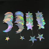 Moon Star Garlands Iridescent Party Decorations Hanging Celestial Streamers