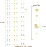 Glitter Gold Star Garlands Celestial Streamer Hanging Stars Moon Party Decorations