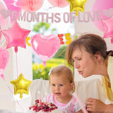 Six Months of Love Banner Heart Foil and Star Balloons for Couple Party Decor