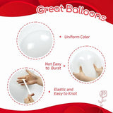 60pcs Red and White Balloons with Confetti for Wedding Birthday Valentine Party Decor