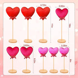 9pcs Valentines Velvet Heart Table Decor Red Fabric Hearts for Party Wedding Decor