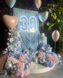 Pink and Blue Heart Balloons 12pcs Pastel Foil for Baby Shower Party Decor