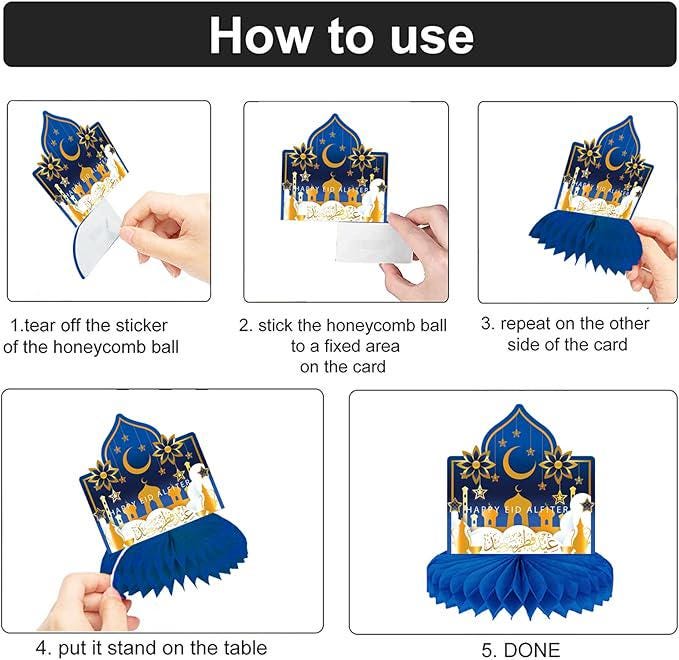 9 PCS Ramadan Table Decorations Eid Mubarak Centerpieces Table Decor for Home Office