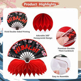 9 PCS Hibachi Honeycomb Centerpieces Japanese Party Decorations Sushi Table Decor
