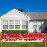 Valentines Banner Extra Large 120x20 Inch Hanging Hearts Outdoor Party Decor