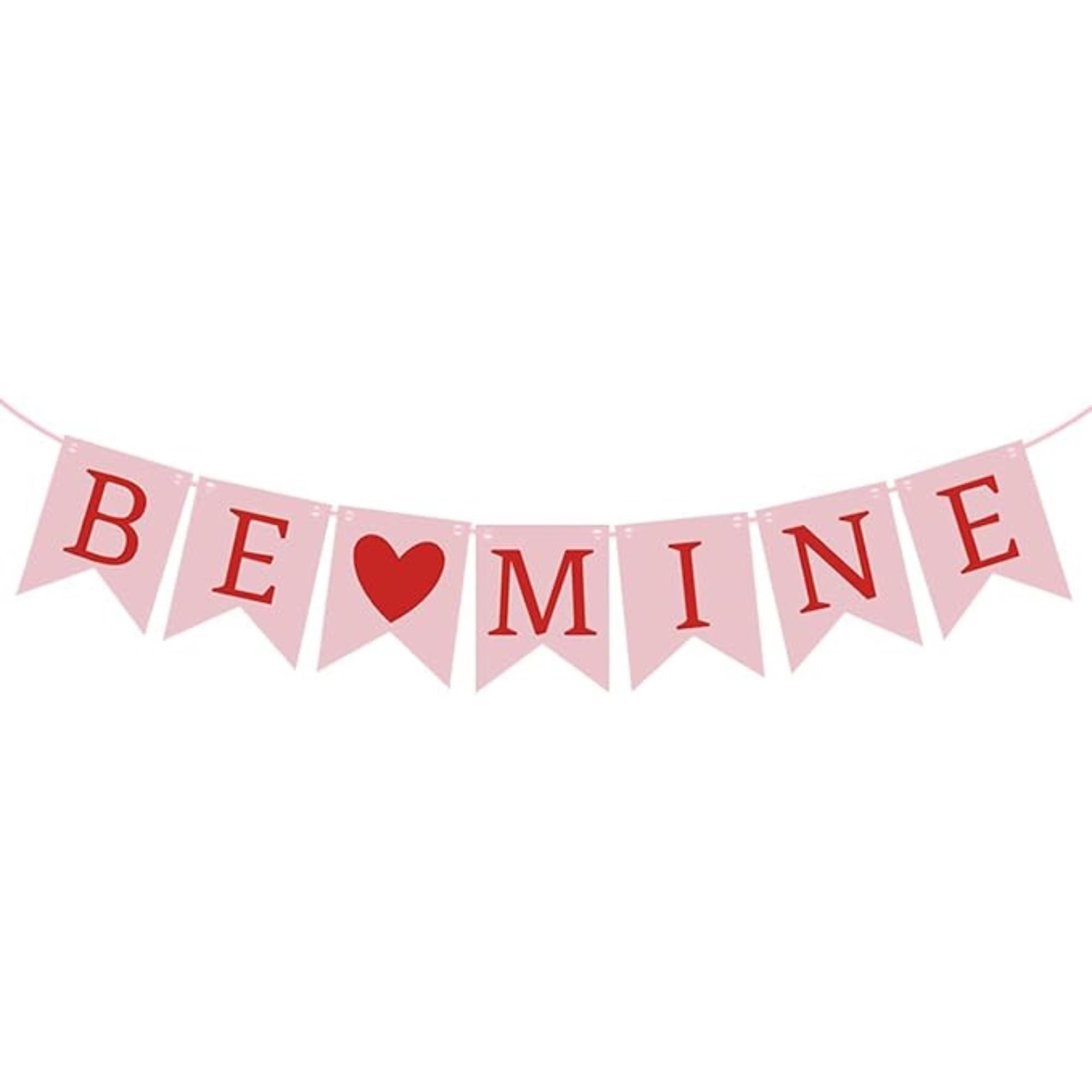 Be Mine Valentines Day Banner 9.8ft Long Pink Indoor Outdoor Party Decor