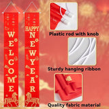 2026 Chinese New Year Porch Decor Set: Fu Sign, Red Lanterns, Horse Design