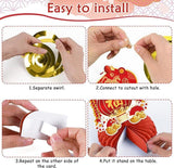2026 Chinese New Year Banner Hanging Swirls Honeycomb Centerpieces Horse Red Gold Decor