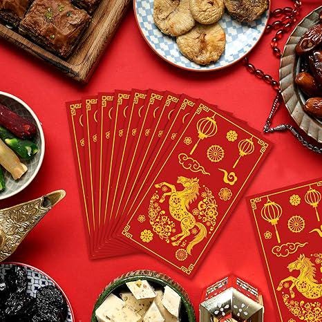 100 Pcs 2026 Chinese New Year Napkins Red Gold Year of The Horse Spring Festival