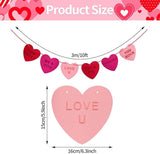 2 Strings Felt Heart Garland Romantic Red Pink Love Banner for Valentines Wedding Party