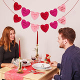 2 Strings Felt Heart Garland Romantic Red Pink Love Banner for Valentines Wedding Party
