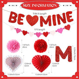 13 Pcs Valentine Paper Kit Party Decorations Flowers Fans Hearts Banner