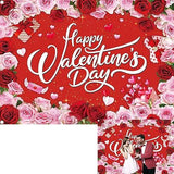 Happy Valentines Day Red Pink Rose Backdrop Banner Photo Booth Party Decor