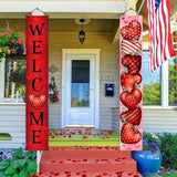 Valentines Door Banner Buffalo Plaid Red Heart Hanging Sign Home Decor