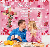 Valentines Day Christian Backdrop John 3 16 Banner School Classroom Decor